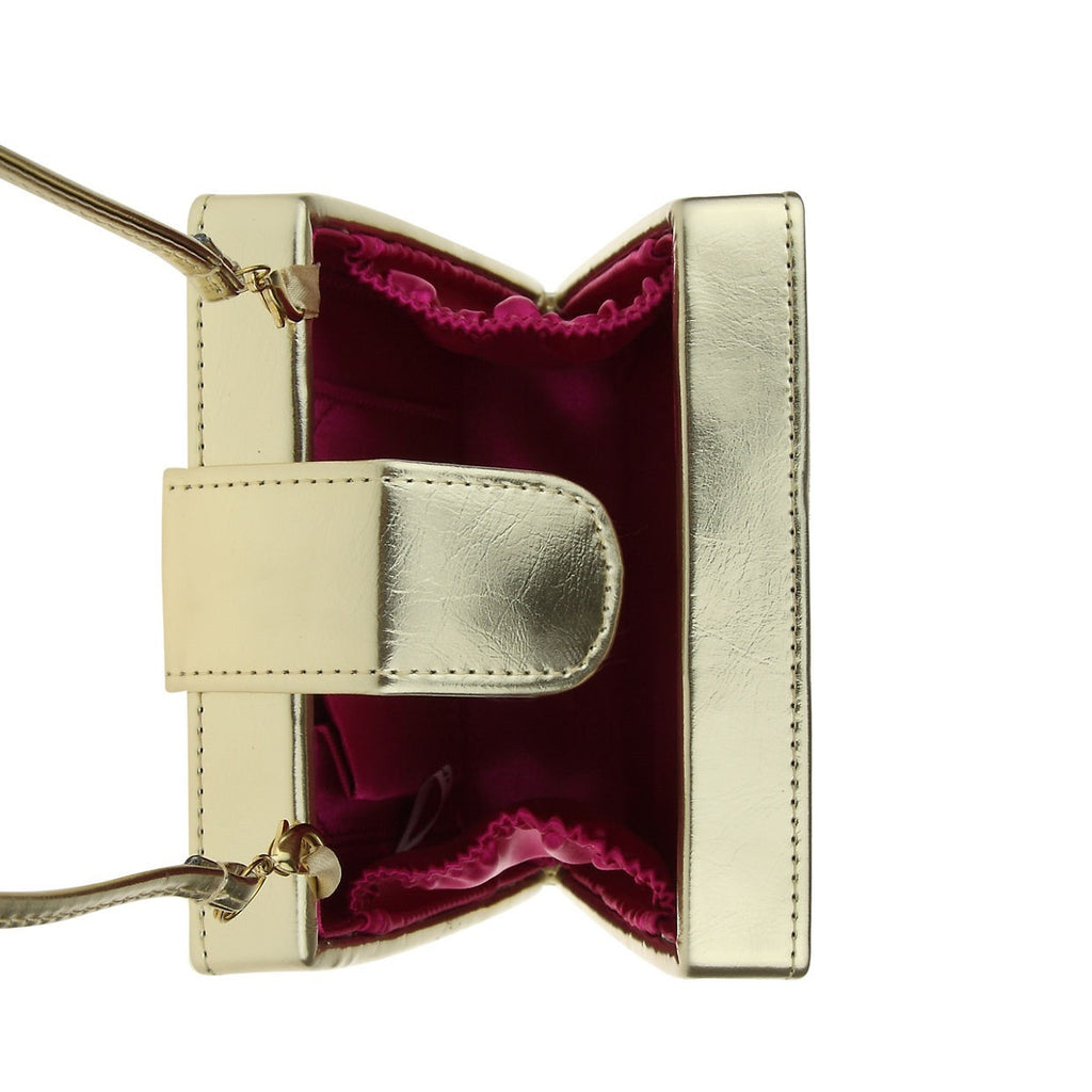 Nina Alannis Metallic Box Crossbody- Open