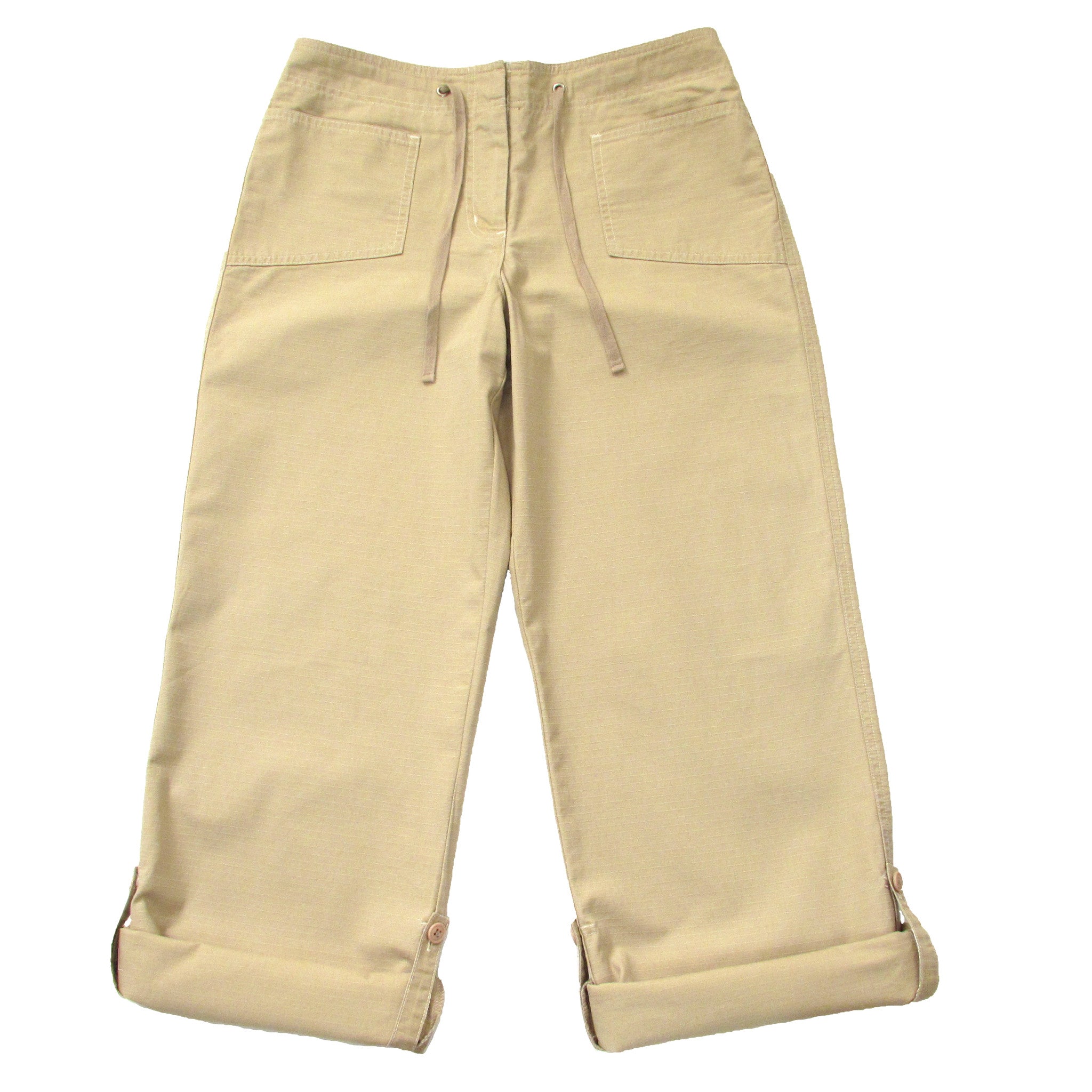 New York And Company Khaki Cargo Pants Rolled Up Look