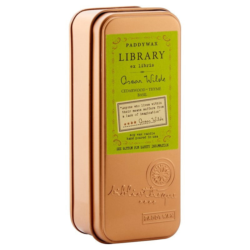 Paddywax Library Collection Two Wick Travel Tin - Oscar Wilde