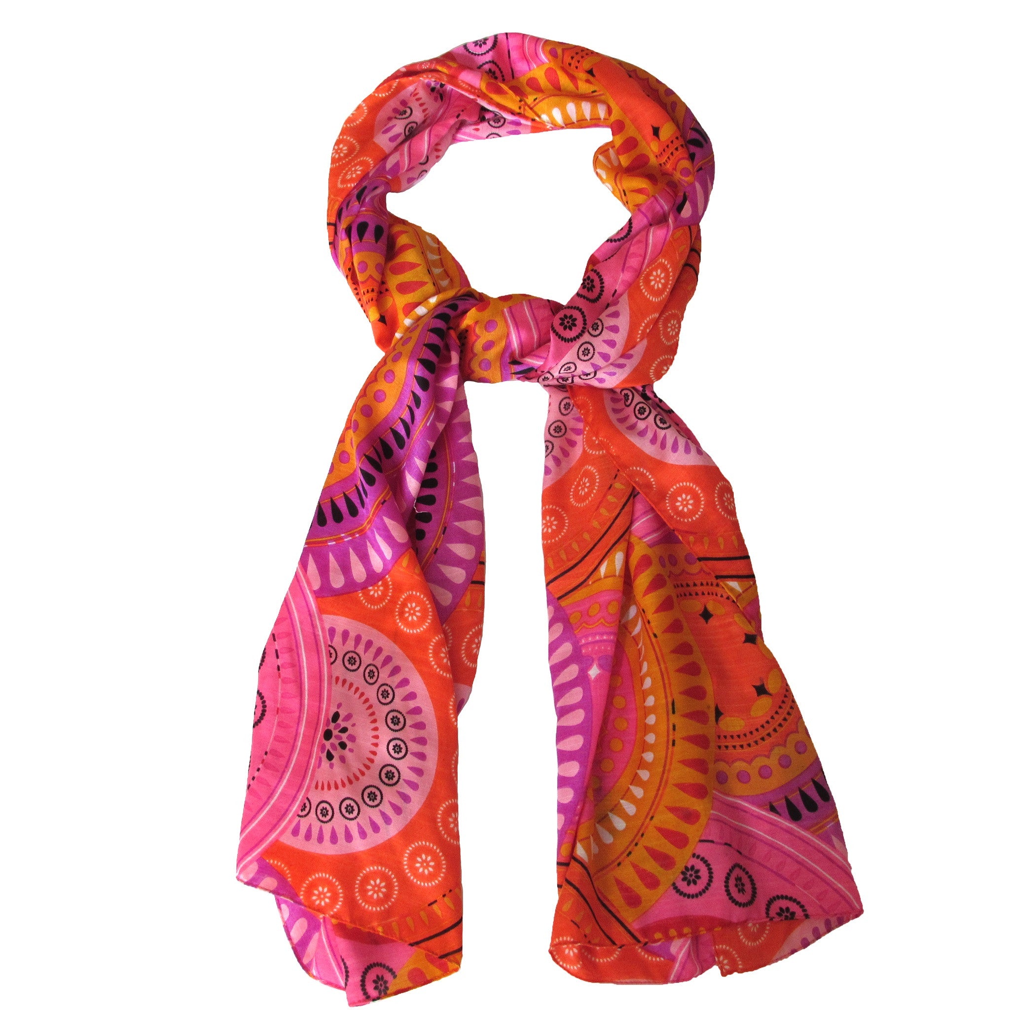 Echo Orange/Pink Printed Scarf Add a burst of color with this vibrant wrap by Echo