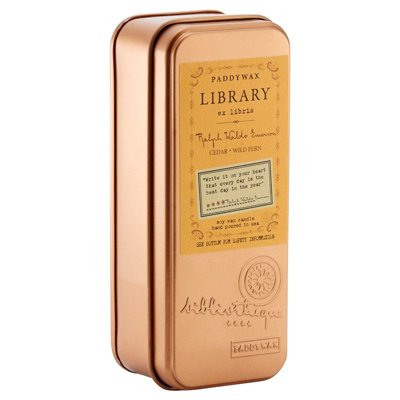 Paddywax Library Collection Two Wick Travel Tin - Ralph Waldo Emerson