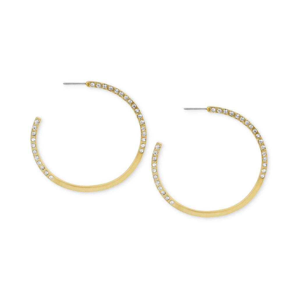 Gold Plated Hammered Hoops by Robert Lee Morris