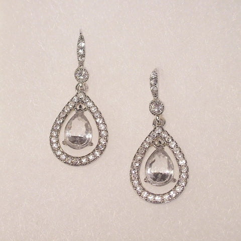 Carolee Kate Crystal Teardrop Pierced Earrings