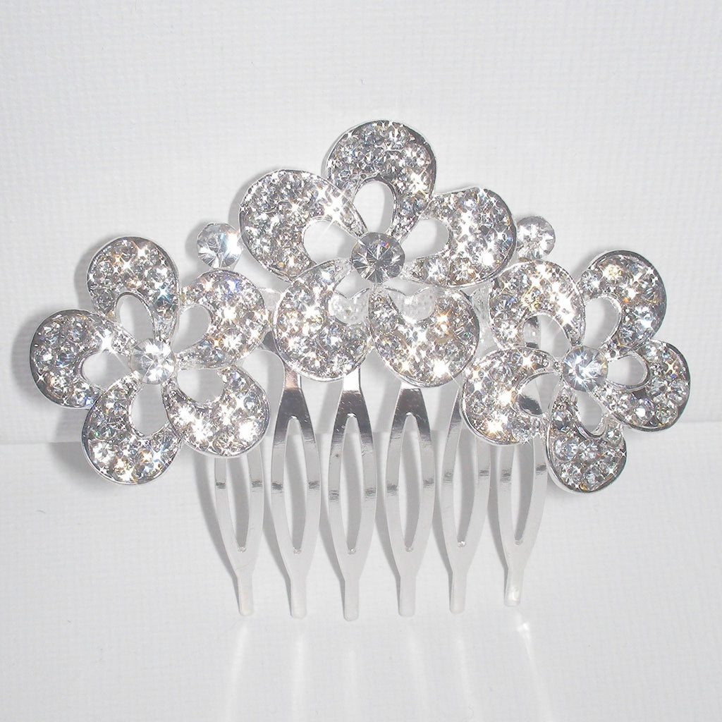 Floral Crystal Hair Comb - Bridal