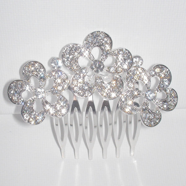 Floral Crystal Hair Comb - Bridal
