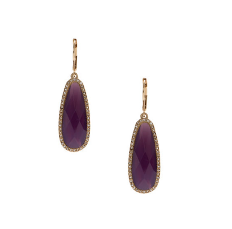 LONNA & LILLY Drop Pave Stone Drop Earrings