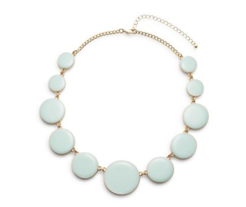Enamel Circle Necklace in Mint