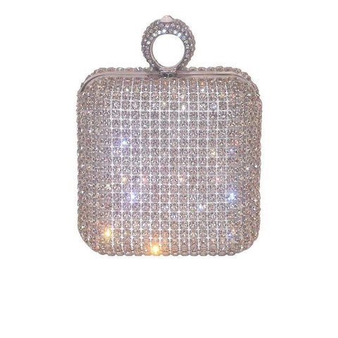 Sergio Feretti Crystal Minaudiere is a crystal encrusted modern and stylish box clutch
