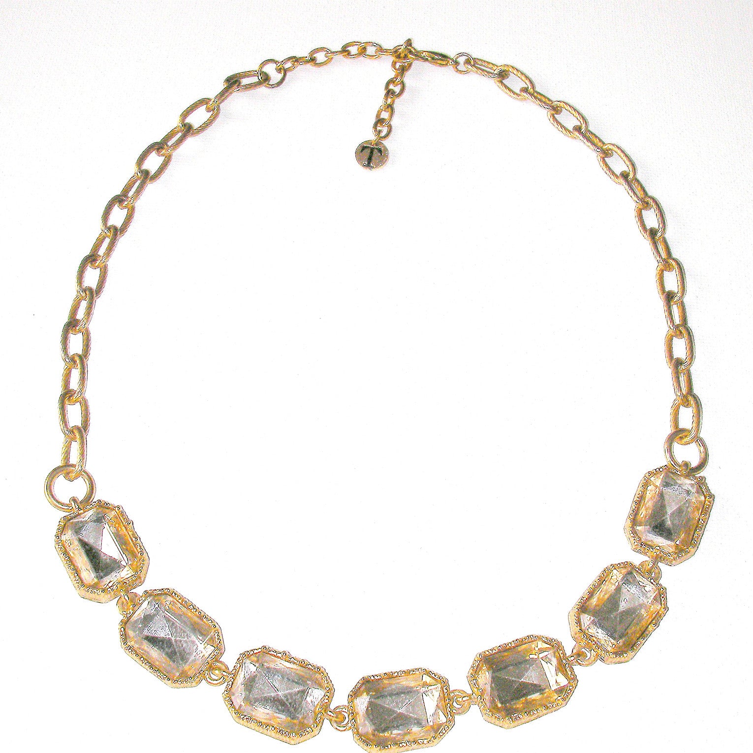 Talbots Rectangle Clear Stones Necklace