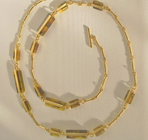 Lauren By Ralph Lauren Necklace, Gold Tone Tortoise Shell Necklace Closeup