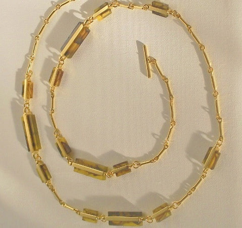 Lauren By Ralph Lauren Necklace, Gold Tone Tortoise Shell Necklace