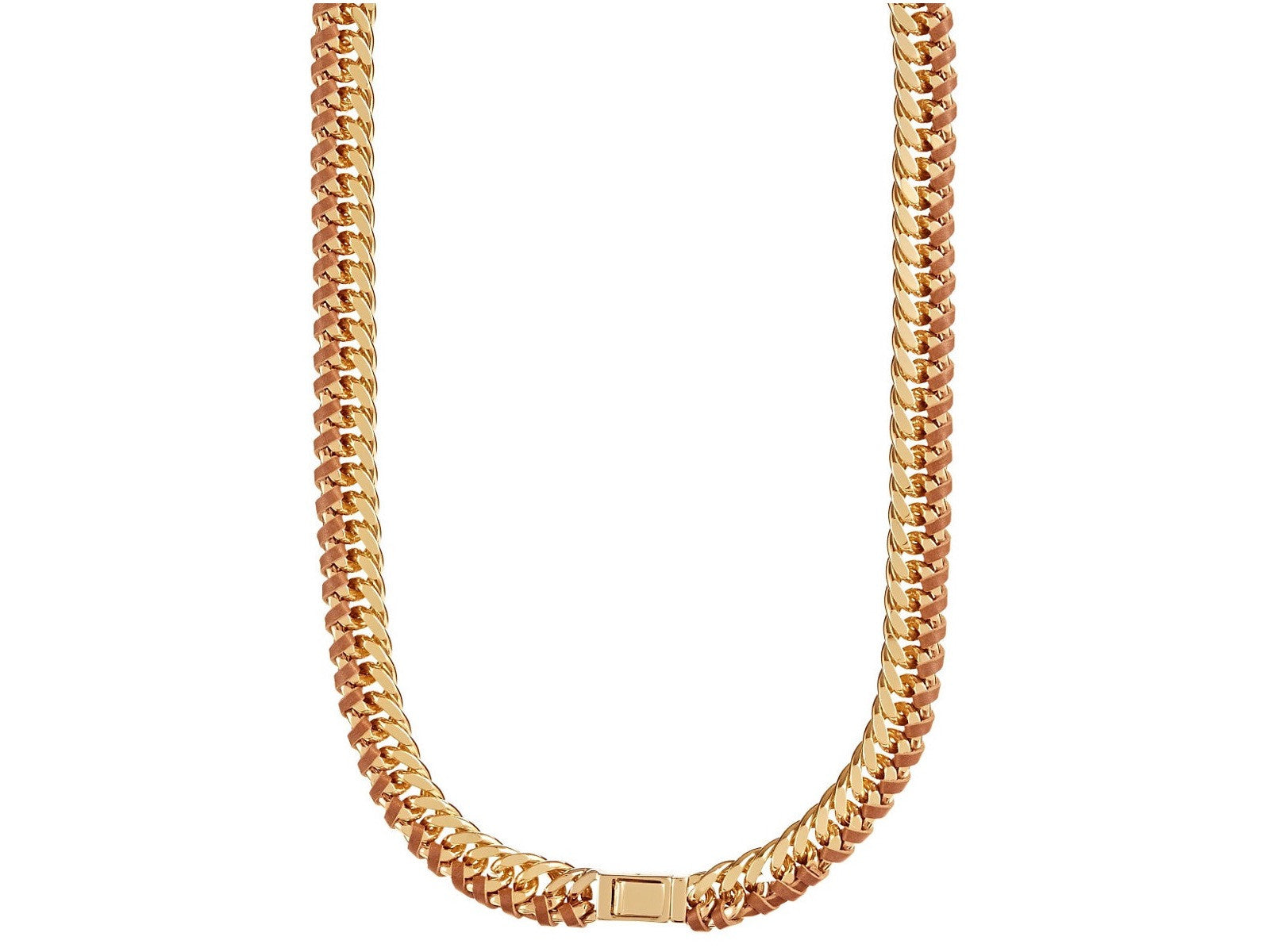 Trina Turk Leather Wrapped Chain Necklace Bijoux Closet