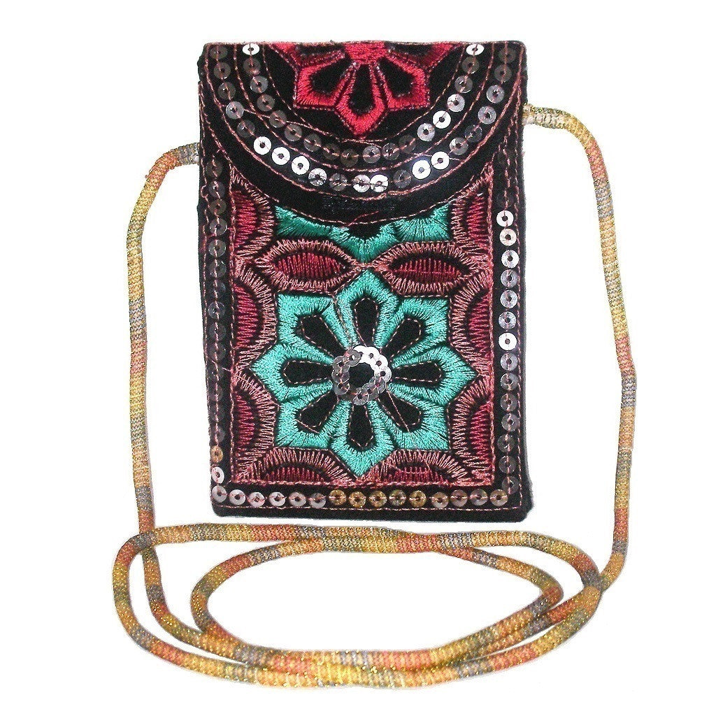 Urban Bohemia Floral Sequin Carryall Pouch Front Look