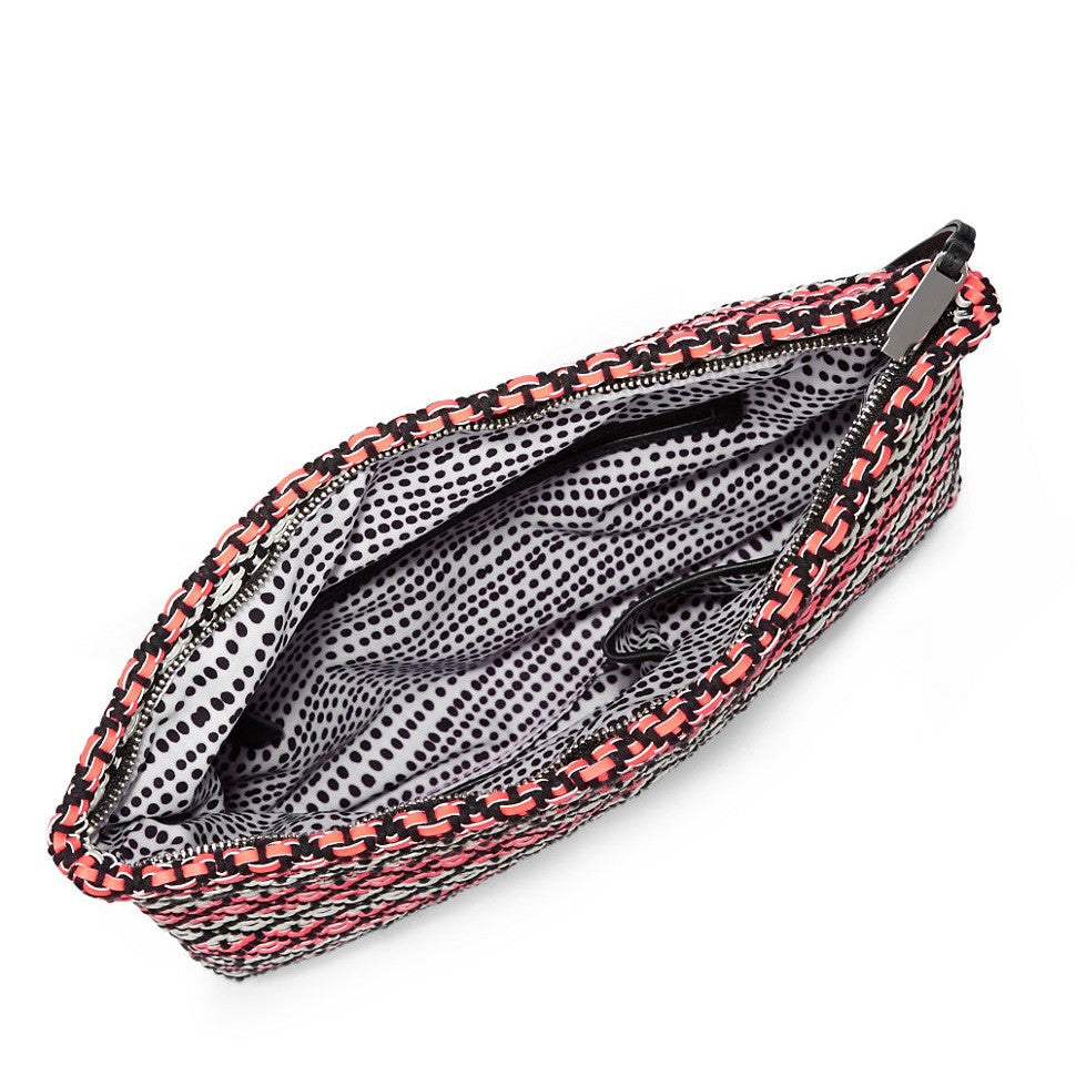 Vince Camuto Karli Woven Leather Clutch - Open
