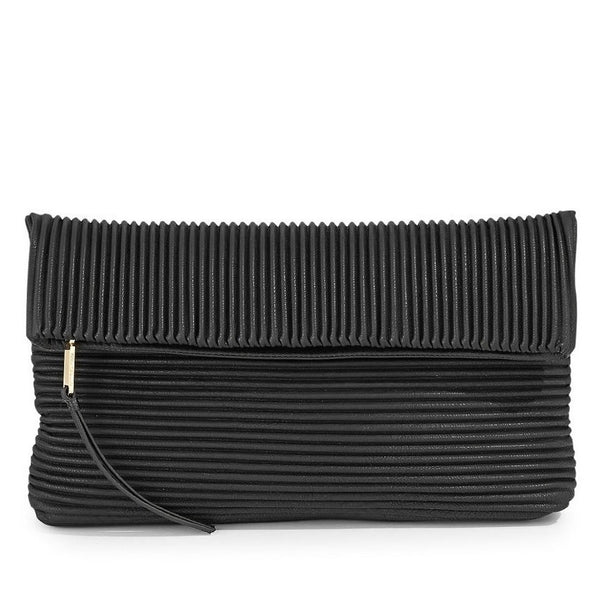 Vince Camuto Leather Ribbed Clutch