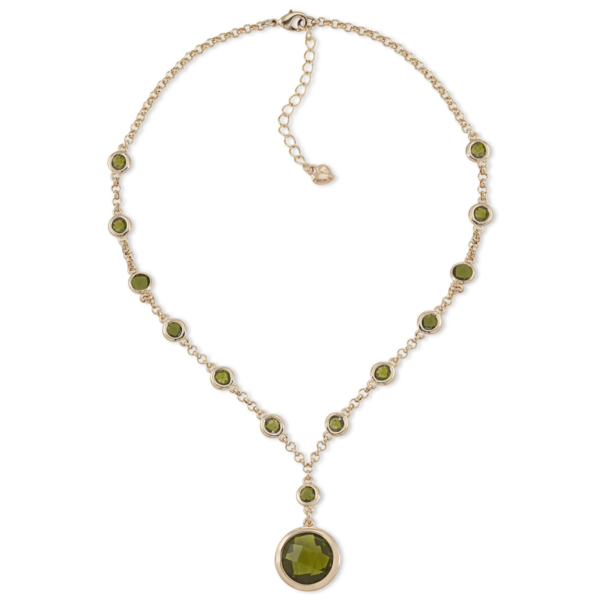 Carolee Picture Perfect Peridot Necklace in Gold Plate