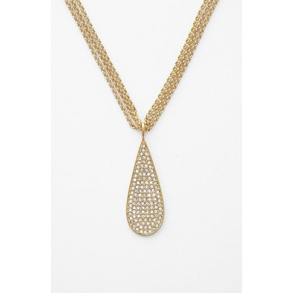 Lauren by Ralph lauren Gold Pavé Teardrop Pendant NecklaceCloseup