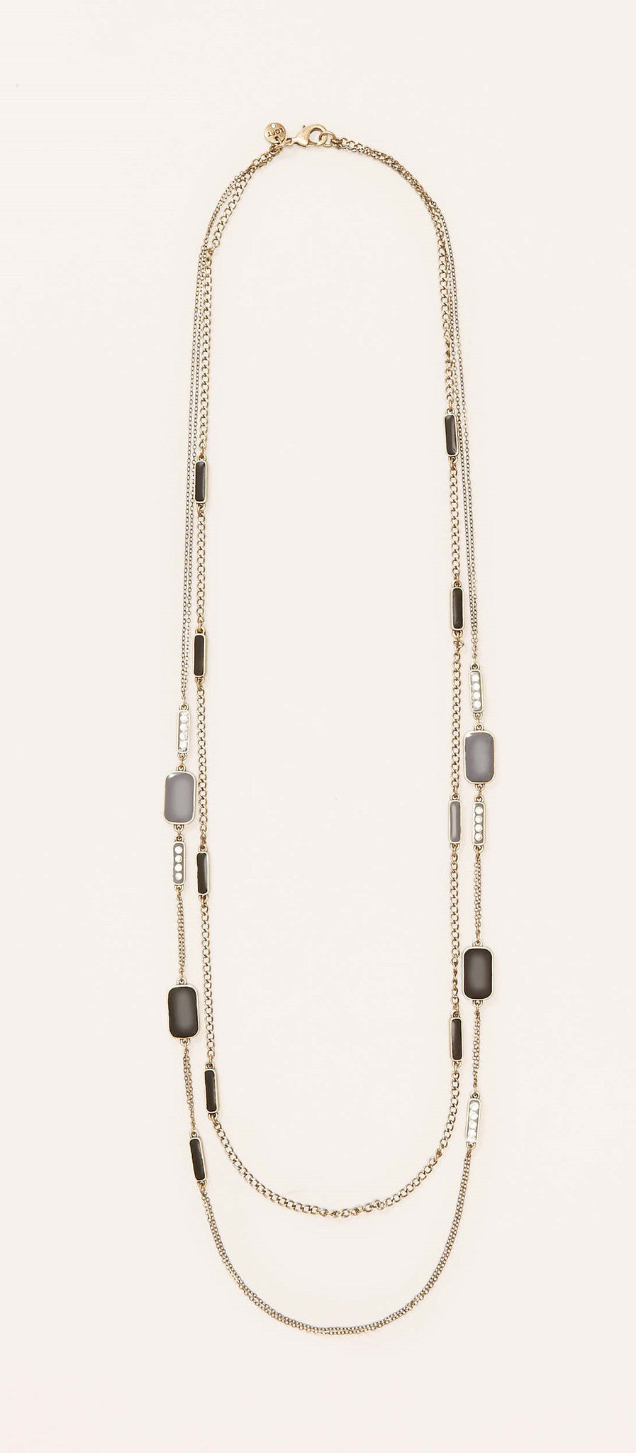 LOFT Long Enamel and Pave Multi Strand Necklace 1