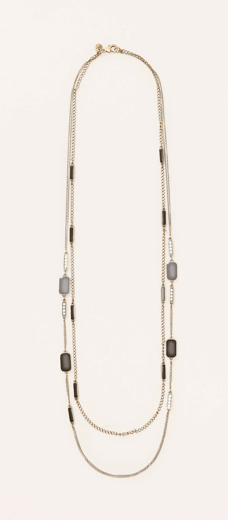 LOFT Long Enamel and Pave Multi Strand Necklace 1