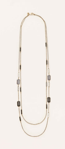 LOFT Long Enamel and Pave Multi Strand Necklace
