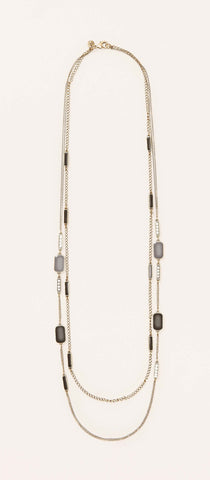 LOFT Long Enamel and Pave Multi Strand Necklace