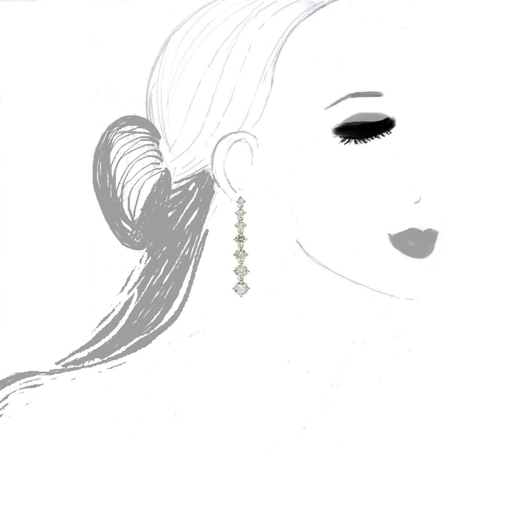 NADRI Graduated Cubic Zirconia Drop Earrings
