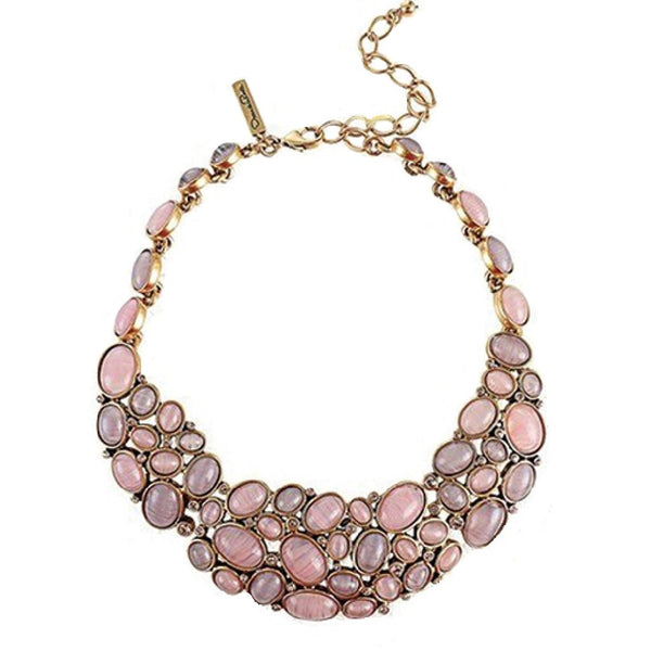 Oscar de la Renta Pink cabochon necklace