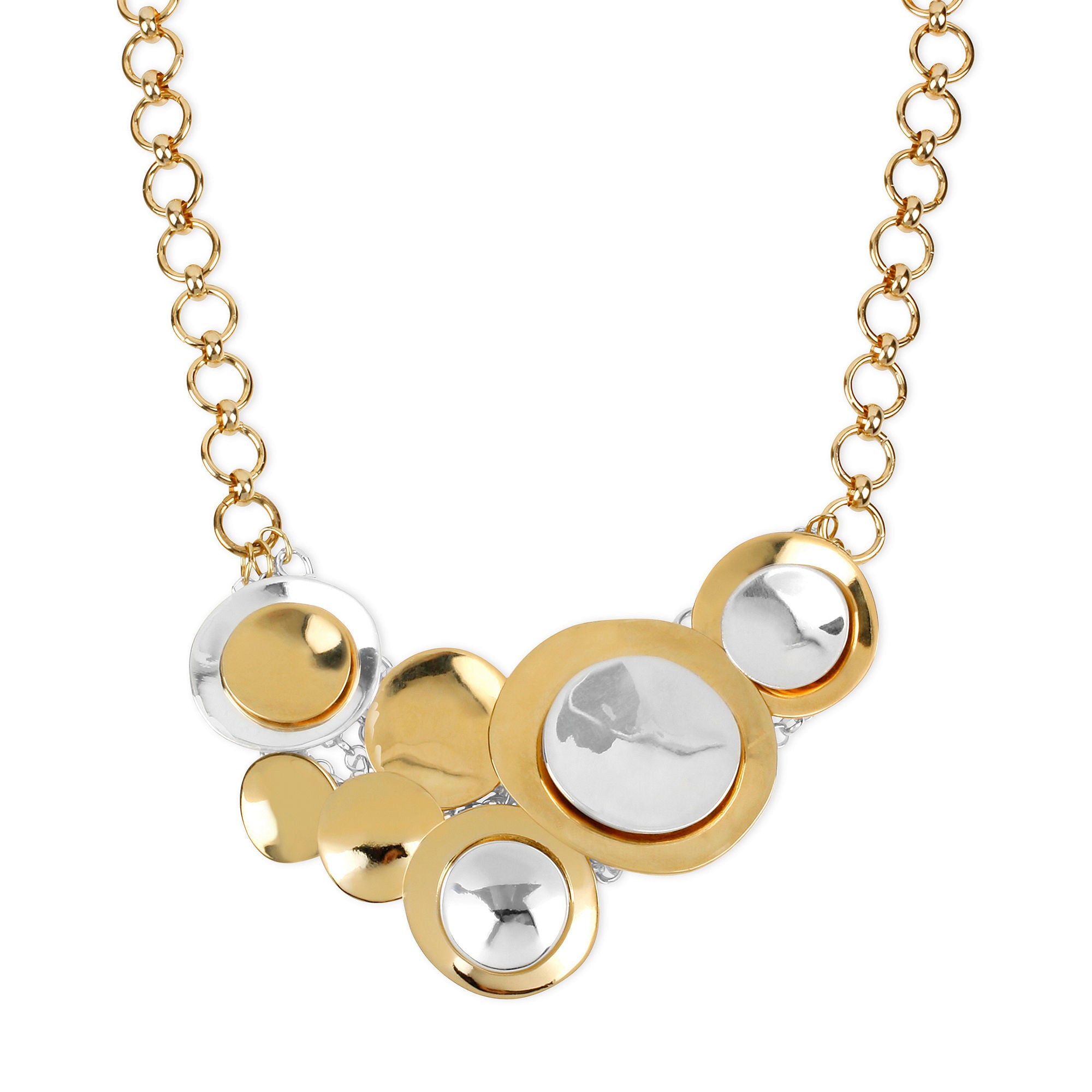 Robert Lee Morris Gold Tone Layered Circle Statement Necklace
